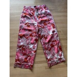 J. Crew Groovy Psychedelic Retro Paisley Satin Wide Leg Lounge Pants Size Small